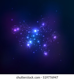 Vector space background. Star cluster.