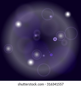 Vector space background. Universe illustration. Star and space template. Glowing specks.