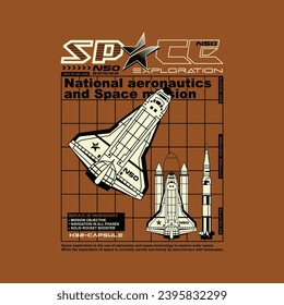 vector de exploración espacial, aeronáutica nacional, misión espacial, N50, ilustración gráfica de diseño