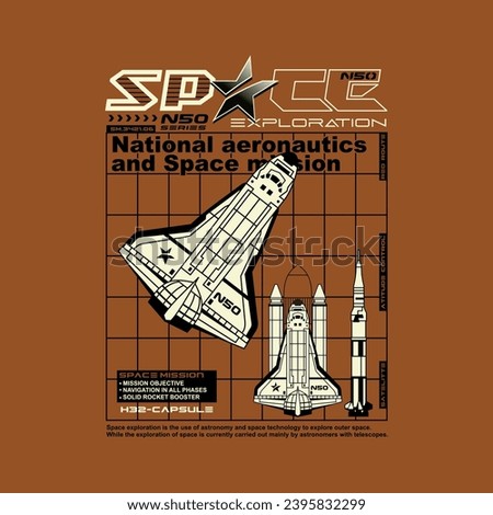 vector of space exploration, national aeronautics, space mission, N50, design graphic illustration