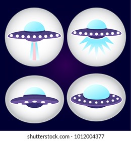 Vector Space Galaxy alien UFO set 
