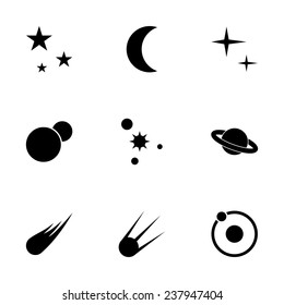 Vector space icon set on white background