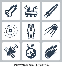 Vector space icons set