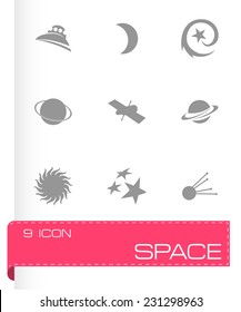 Vector space icons set on white background