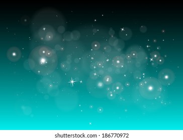 Vector space nebulae background design illustration - Vector blue sparkling space  background  template