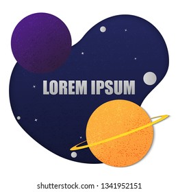 Vector space paper cut concept template design.