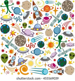 vector space pattern on a white background