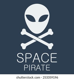 Vector space pirate poster. Format eps 10