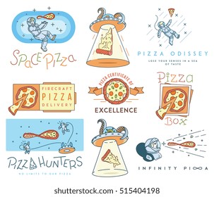 Vector space pizza hunters concept for any use