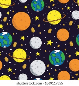 Vector space seamless pattern background