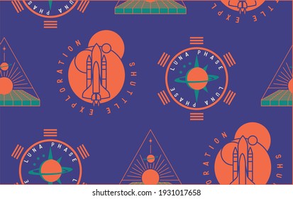 vector space seamless print design.