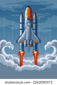 vector of Space Ship Shuttle Launch