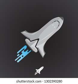 Vector Space Shuttle Aircraft Flight Logo. Professional Business Corporate Branding Icon.