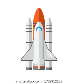 Vector space shuttle flat design illustration