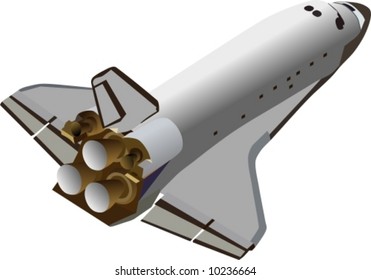 vector space shuttle flying up