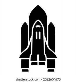 Diseño del icono de glifo del transbordador de espacio vectorial
