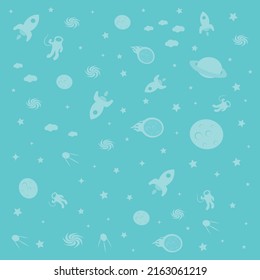 vector space spaceship stars galaxy planets astronaut background pattern