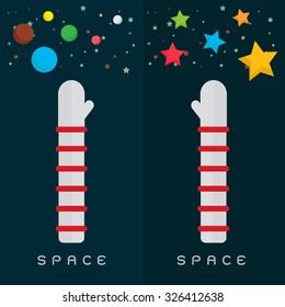 vector space star The colorful hand and arm