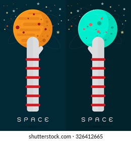 vector space star The colorful hand and arm