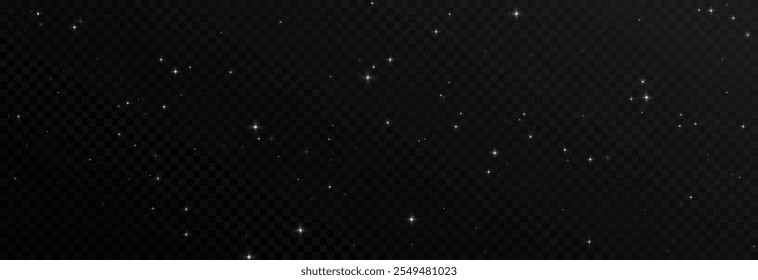 Vector space stars png. Glowing stars on transparent background. Space star background.