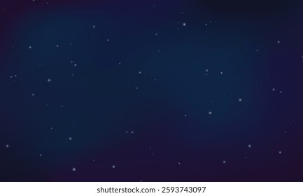 Vector Space Stars PNG. Glowing Universe Stars on Transparent Background. Starry Night Sky with Constellations and Galaxy Elements. Vector Illustration.