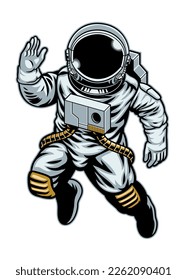 vector of Space Suited Astronaut floating