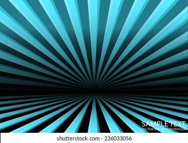 Vector space warp travel background illustration - Vector blue abstract rays template illustration