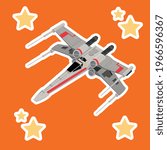 Vector of spacecraft  and some cute stars