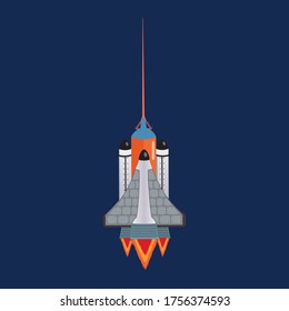 Vector spaceship fighter with blaster