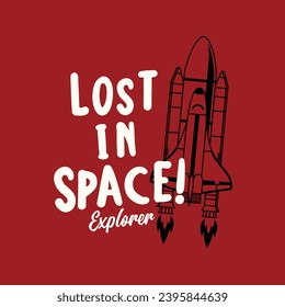 vector of spaceship, lost in space explorer, design graphic illustration