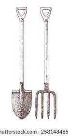 Vector spade and pitchfork illustration