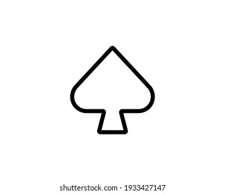 Vector spades playing map. Isolated peak map symbol on a white background. Black pink casino icon download. Geometric vector rush printing. Shape spades black print.