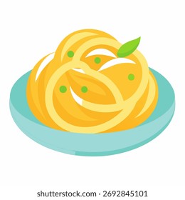 Vetor de espaguete carbonara sobre fundo branco