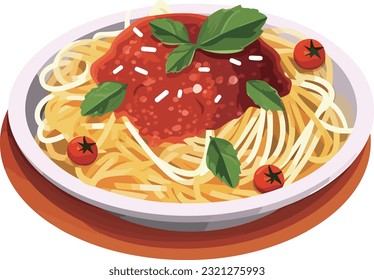 vector spaghetti comfort food illustration