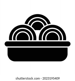 Diseño de iconos de glifos de espagueti vectorial
