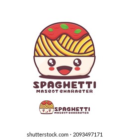 vector Spaghetti mascot cartoon, italian pasta food illustration, suitable for, logos, prints, stickers, etc.
