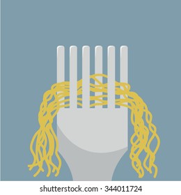 vector spaghetti on fork