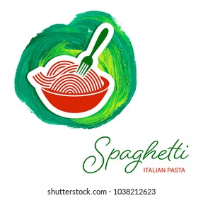 Vector spaghetti pasta creative design template italian colors