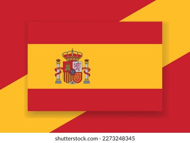 Vector Spain Flag. Country flag design. Flat vector flag.