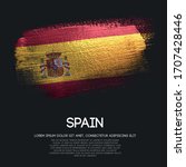 Vector Spain flag, Spain flag illustration, Spain flag made of glitter sparkle brush paint vector, 