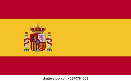 Vector SPAIN flag, official colours, illustration. EPS10. vector background of SPAIN flag, 
SPAIN Flag in circle