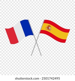 Vector Spain and France flags