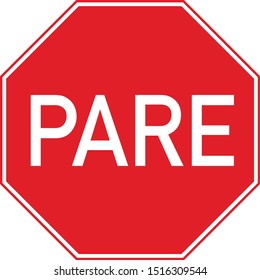 Vector Spanish Pare Stop Sign