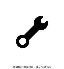 Vector spanner icon with clean lines. Ideal for mechanic tools, automotive, repair, industrial maintenance, and construction themes.