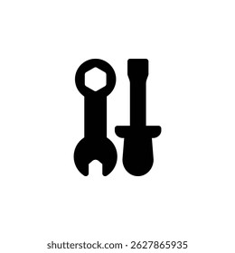 Vector spanner icon with clean lines. Ideal for mechanic tools, automotive, repair, industrial maintenance, and construction themes.