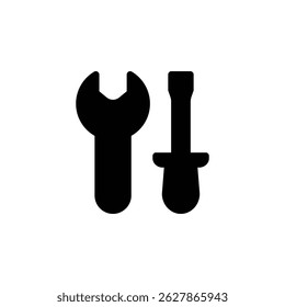 Ícone de spanner de vetor com linhas limpas. Ideal para ferramentas mecânicas, automotivo, reparação, manutenção industrial e temas de construção.