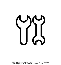 Vector spanner icon with clean lines. Ideal for mechanic tools, automotive, repair, industrial maintenance, and construction themes.