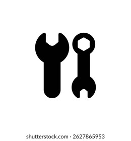 Vector spanner icon with clean lines. Ideal for mechanic tools, automotive, repair, industrial maintenance, and construction themes.