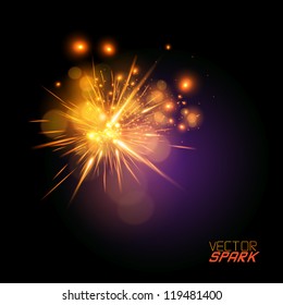 Vector Spark Effect - beautiful spark effect. Grouped object with transparencies.