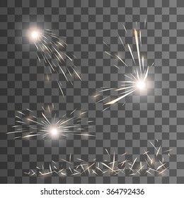 Vector Spark Effect. Set Of Vector Sparks. Transparent Background. Glow Special Effect. EPS 10. 